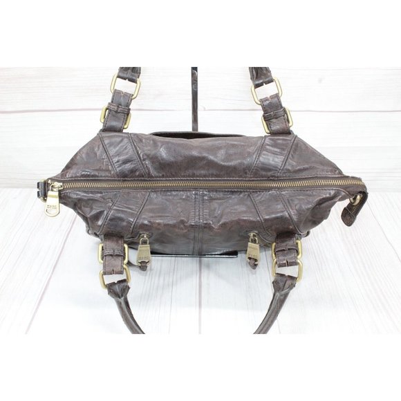 Marc New York Brown Leather Zip Top Carry All Purse Shoulder Bag - Picture 6 of 8